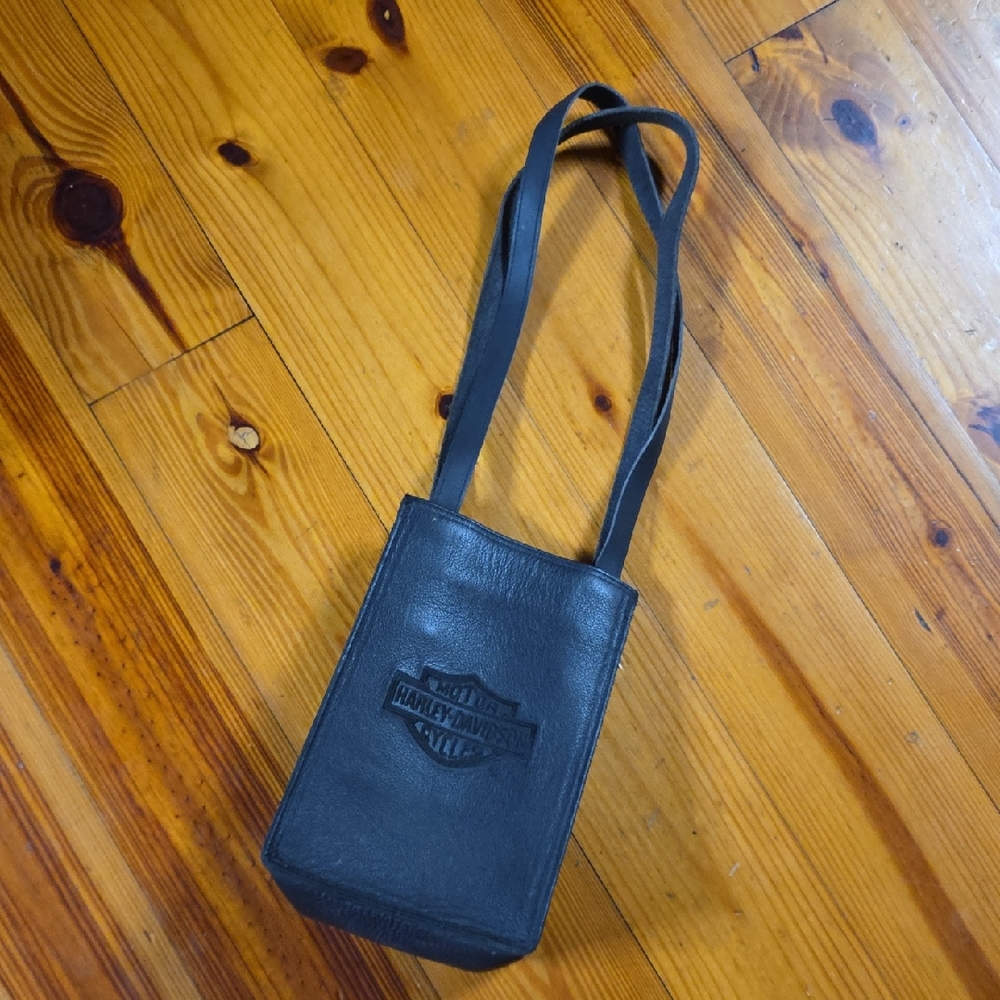 Harley-Davidson Black Leather Crossbody Bag